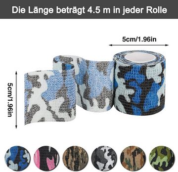 COOL-i ® Bandage, 12 Rollen Camouflage Selbstklebender Bandage Für Finger Handgelenk,Knie,Knöchel Verstauchungen und Schwellungen 5cm*4,5m
