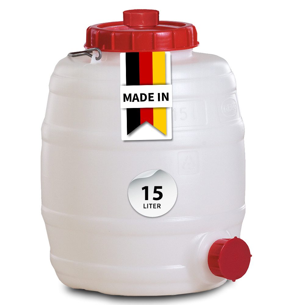 Graf Kanister Universal-Fass 15 Liter rund aus lebensmittelechten PE