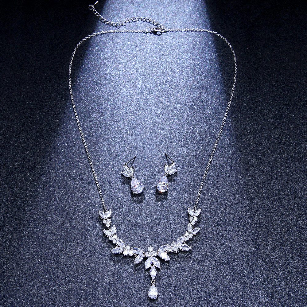 RWEUOQ Schmuckset Schmuck Hochzeit Halskette &Ohrringe günstig online kaufen
