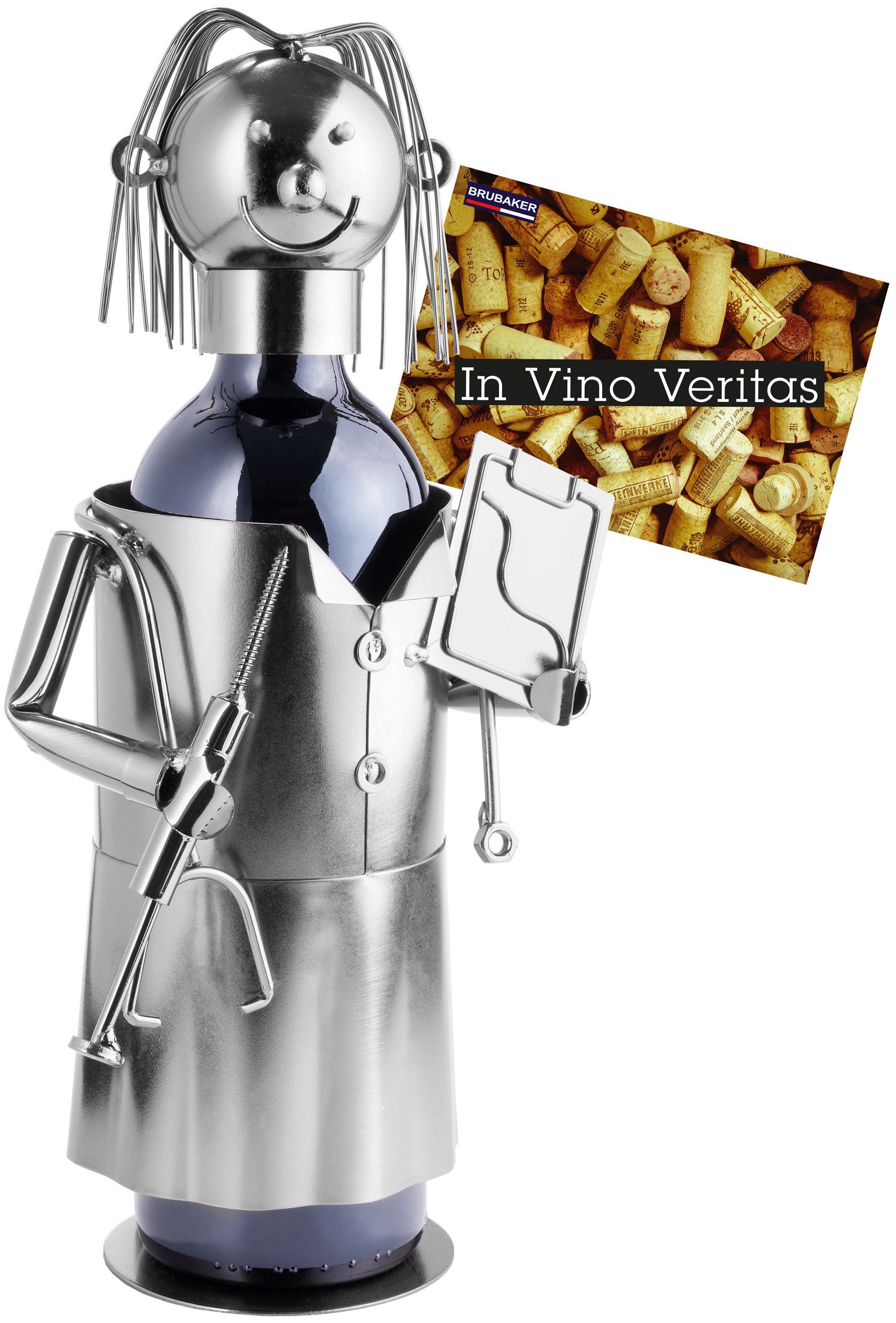 BRUBAKER Weinflaschenhalter Ärztin, (inklusive Grußkarte), Metall Skulptur, günstig online kaufen