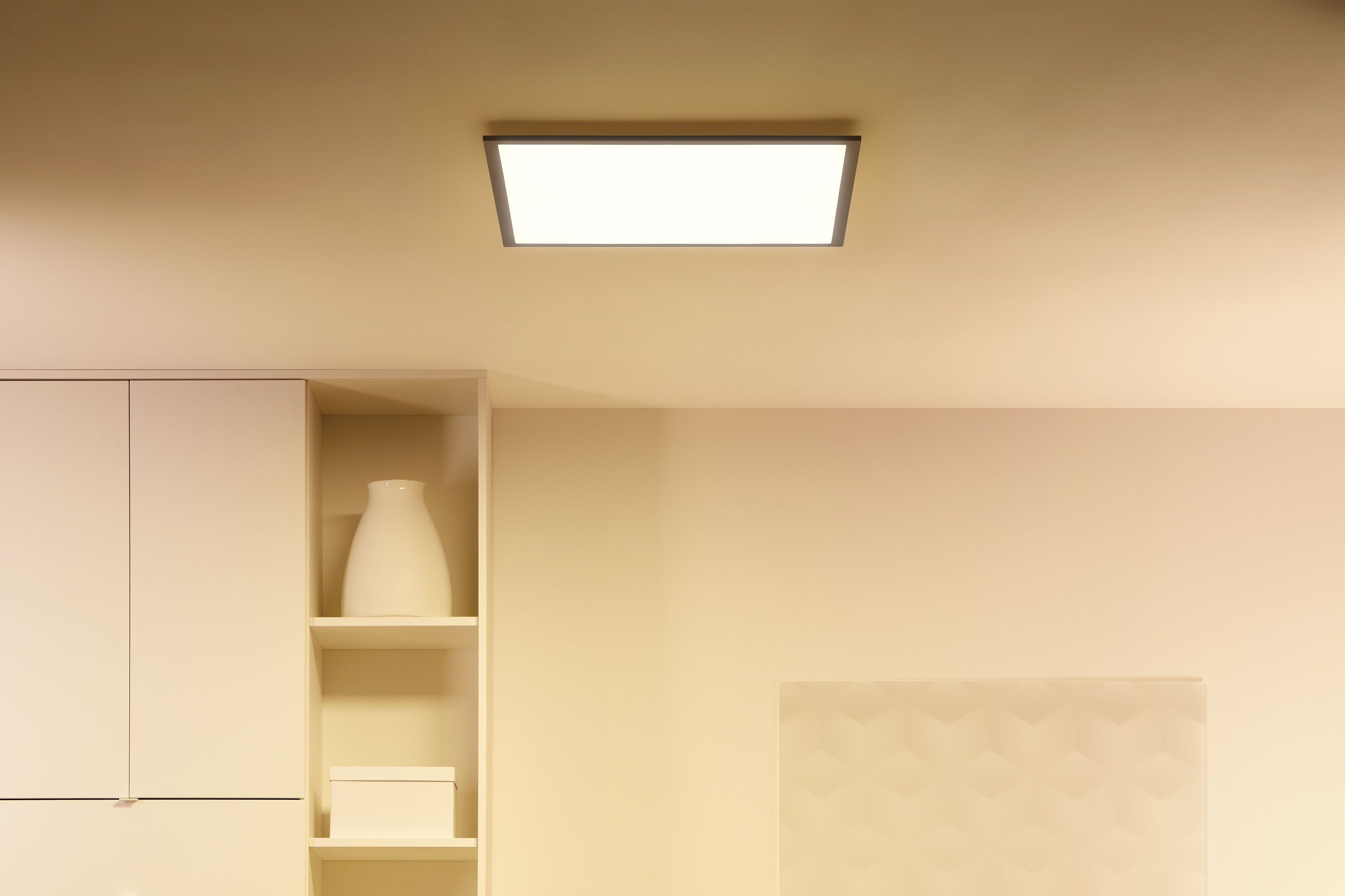 WiZ LED Deckenleuchte Tunable kaltweiß, - Quadratisch integriert, LED Dimmer, White, fest warmweiß
