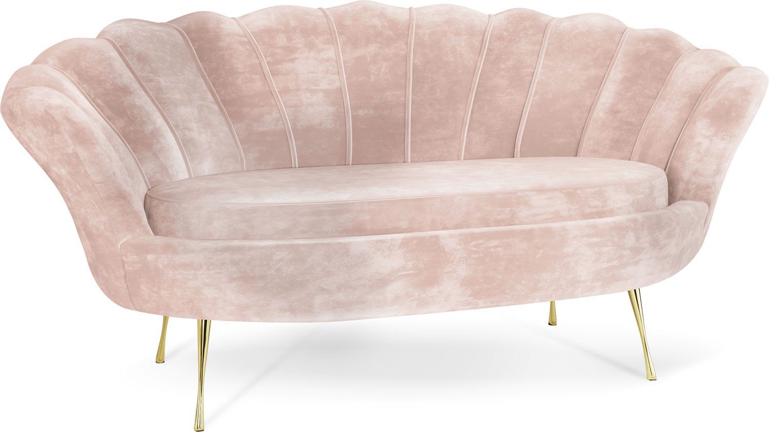 WFL GROUP Sofa Muschel, Samt 2-Sitzer günstig online kaufen
