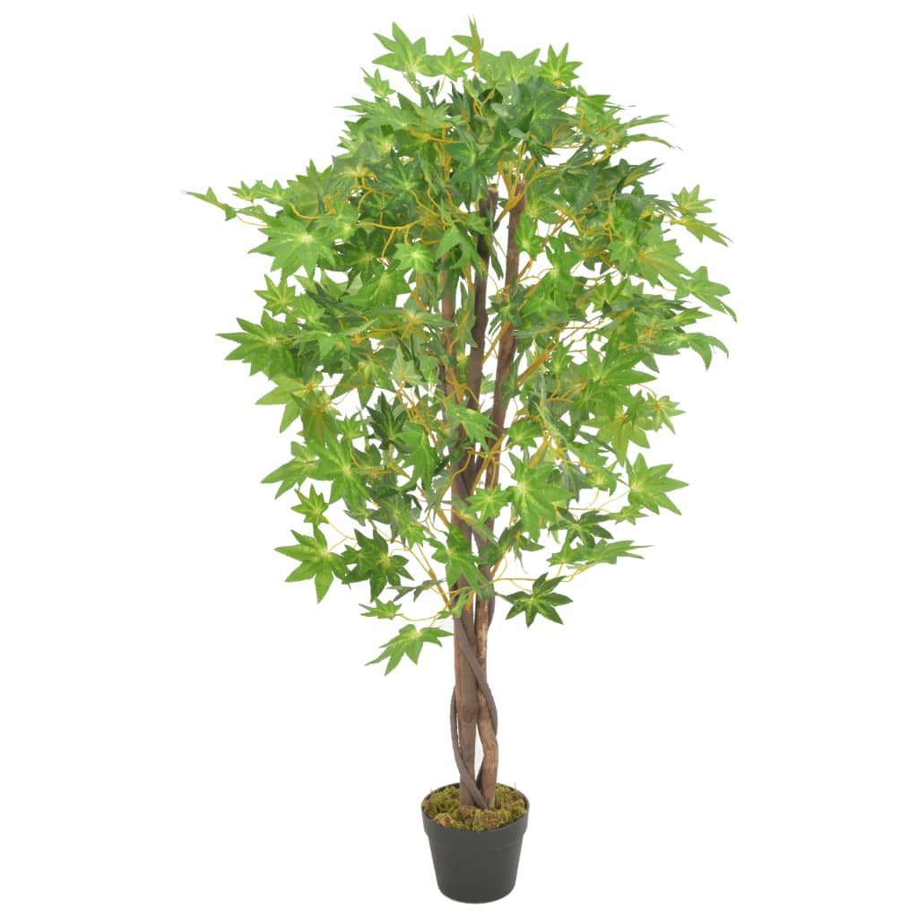 Künstliche Zimmerpflanze Künstliche Pflanze Ahornbaum mit Topf Grün 120 cm