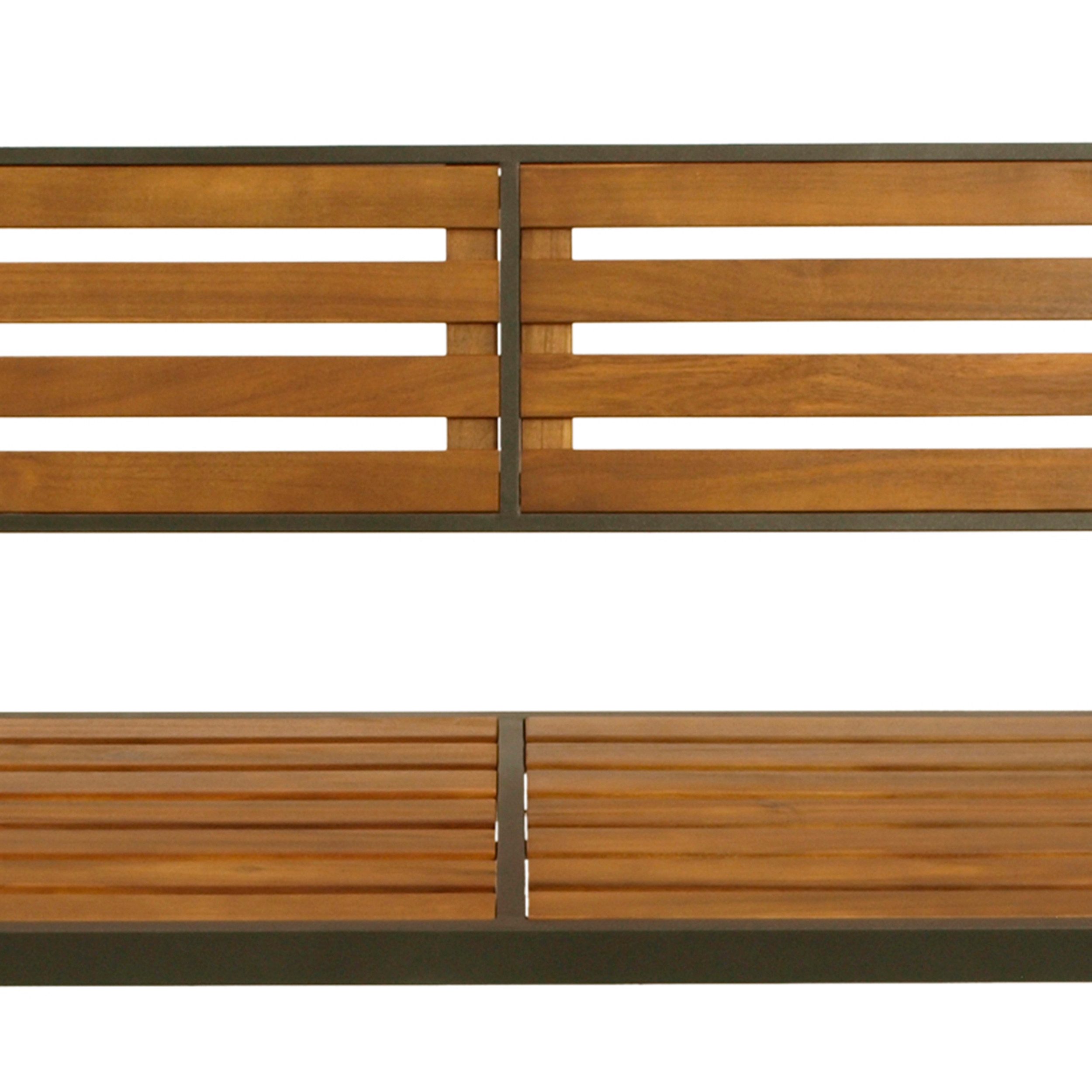 TPFGarden Gartenbank PRESTON (Holzbank - Outdoor Bank 2-Sitzer Gestell Stahl anthrazit, Sitzfläche und Rückenlehne Akazie), Hochwertige Bank mit den Maßen (BxHxT): 124 x 87.5 x 61.5 cm