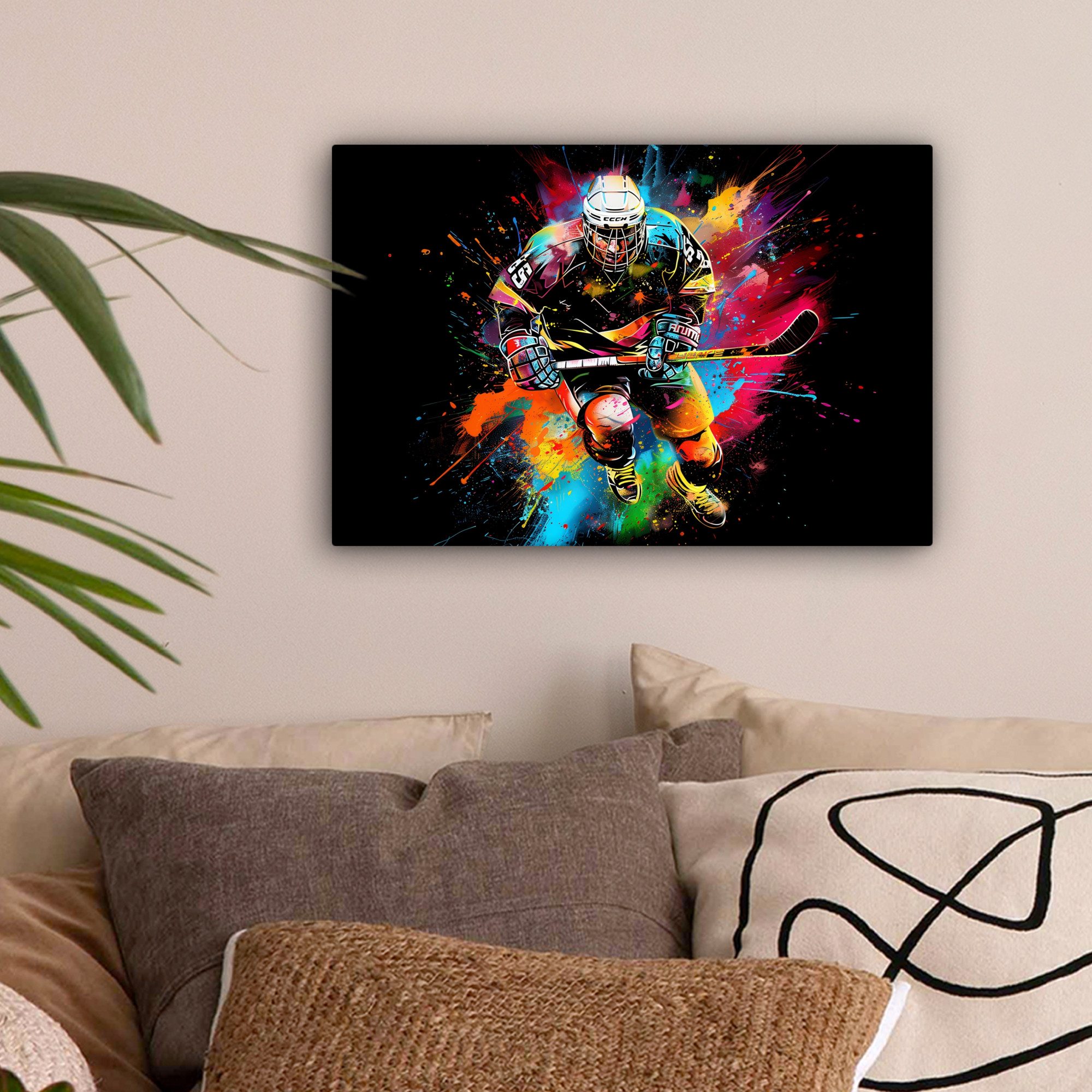 OneMillionCanvasses® Leinwandbild Graffiti - Sport - Eishockey - Eishockey, günstig online kaufen