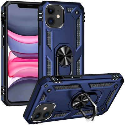 CoolGadget Handyhülle Armor Shield Case für Apple iPhone 11 6,1 Zoll, Outdoor Cover mit Magnet Ringhalterung Handy Hülle für iPhone 11