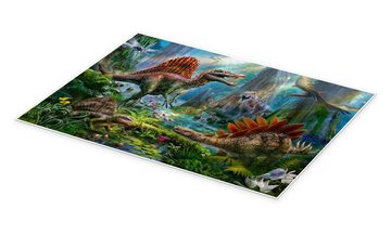 Posterlounge Poster Jan Patrik Krasny, Das Dinotreffen, Jungenzimmer Illustration