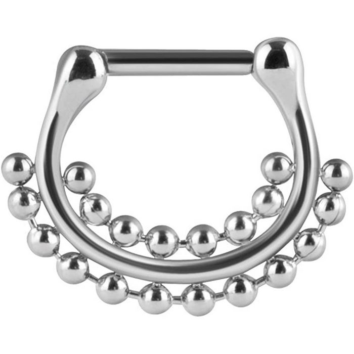 Karisma Piercing-Set Karisma Septum Clicker Piercing-2 Ring Kugelkette Nasenpiercing Edelstahl 316L 1 2x8mm - Silber