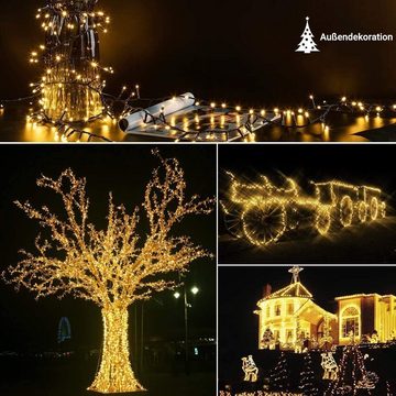 Elegear Lichterkette Außen 10/25/50/100M Weihnachtsbeleuchtung Strom, Weihnachtsdeko, 100-flammig, LED-Lichtervorhang für 2M 3M Weihnachtsbaum
