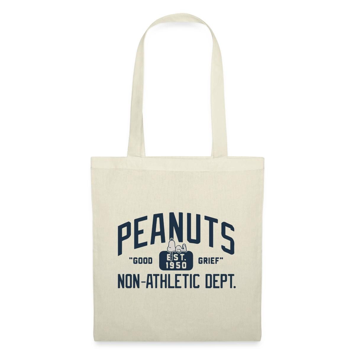 Spreadshirt Henkeltasche Peanuts Non-Athletic Dept. Est 1950 Mit Snoopy Stoffbeutel (1-tlg)