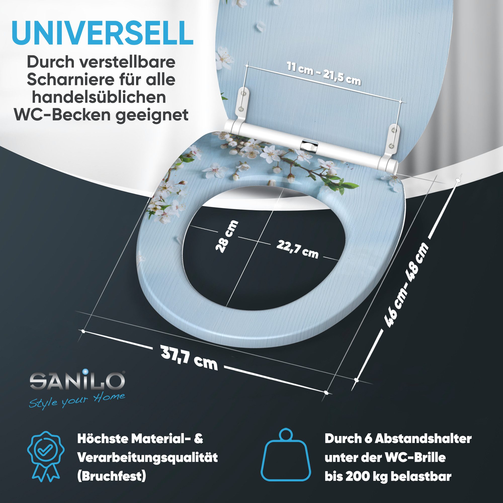 Sanilo WC-Sitz mit Absenkautomatik & Top Fix in vielen Designs, hochwertig, abnehmbar, leichte Montage von oben, mit Schraubenzieher – Bild 4 von 5