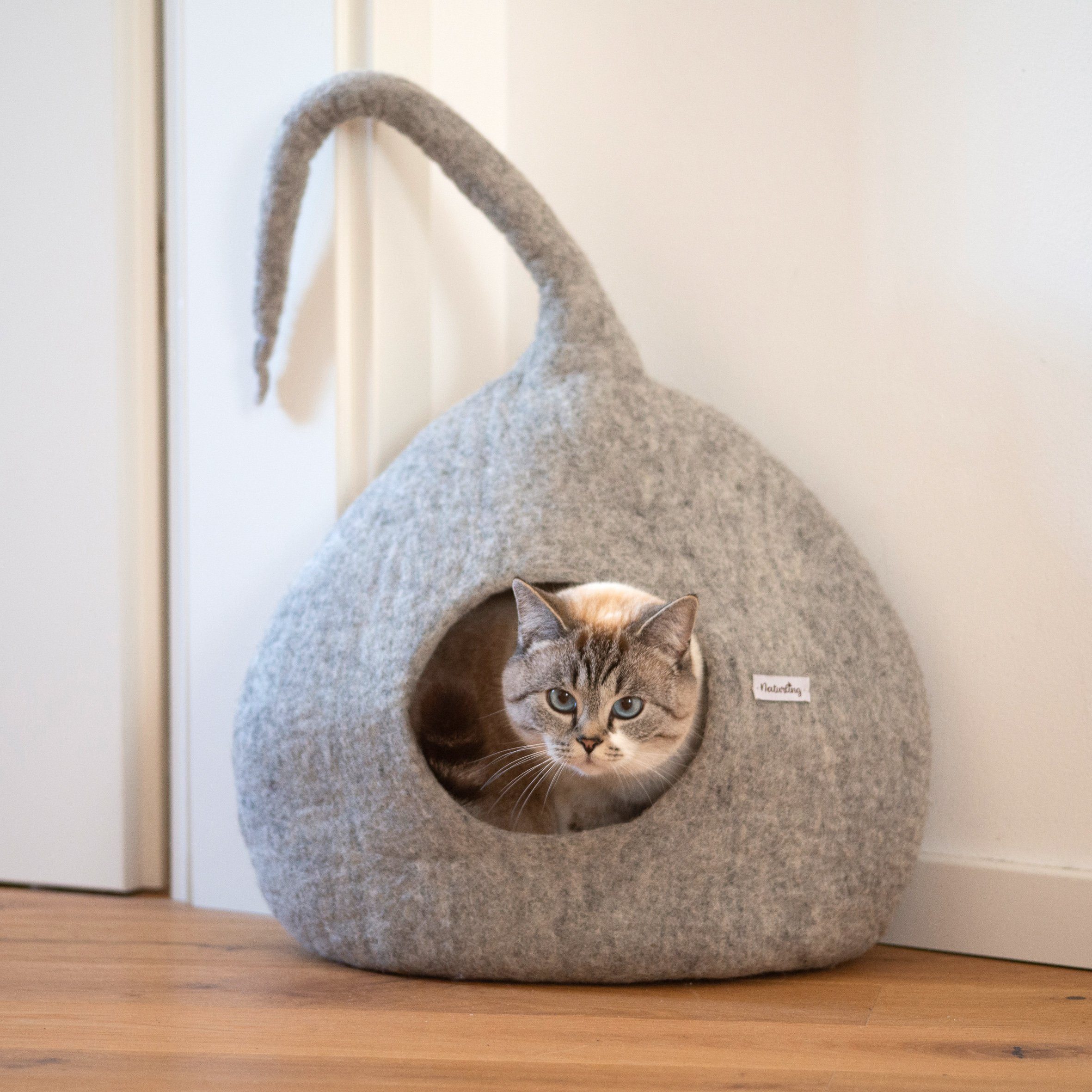 naturling Tierhöhle Filz Katzenhöhle aus 100% Wolle, Katzen lieben die Höhle