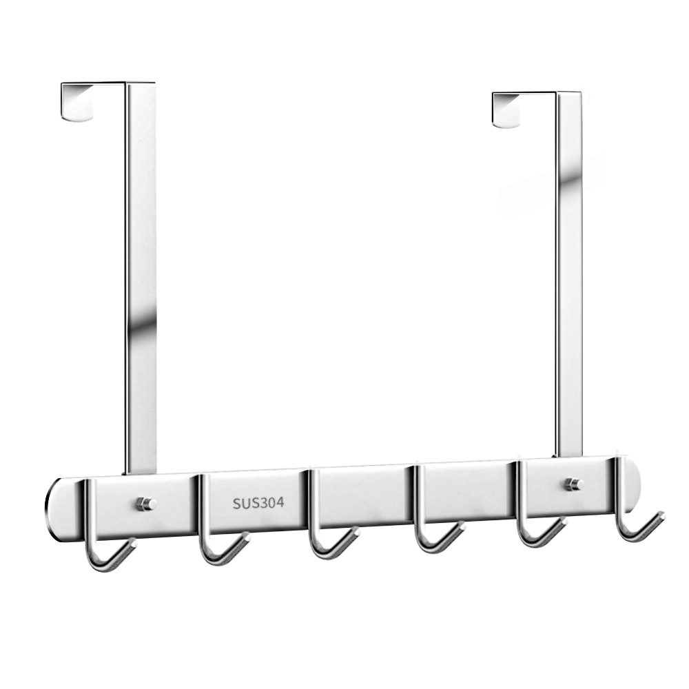 HUGERSTONE Türhaken Türgarderobe,Edelstahl Türhakenleiste zum Einhängen universell, Tür, (Packung, 1-St., Größe: 44 x 5 x 21cm), Türausschnitt max. ca. 5 cm