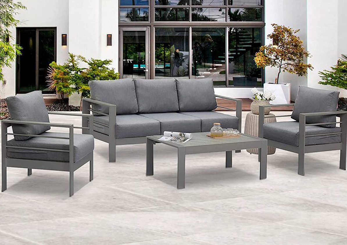 MeXo Gartenlounge-Set Gartenmöbel Set Aluminium Loungeset günstig online kaufen