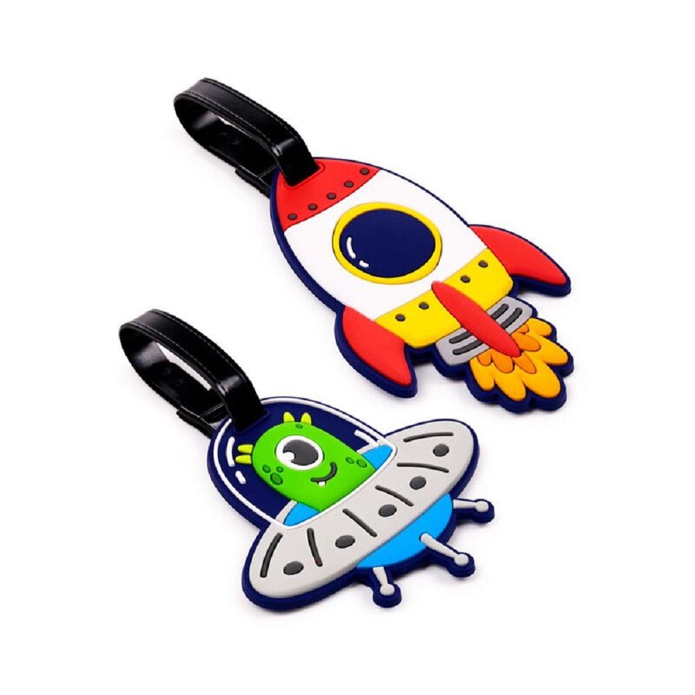 Puckator Gepäckanhänger Space Cadets (Set, 2-St., Raktete Ufo) Kofferanhänger, Namensschild