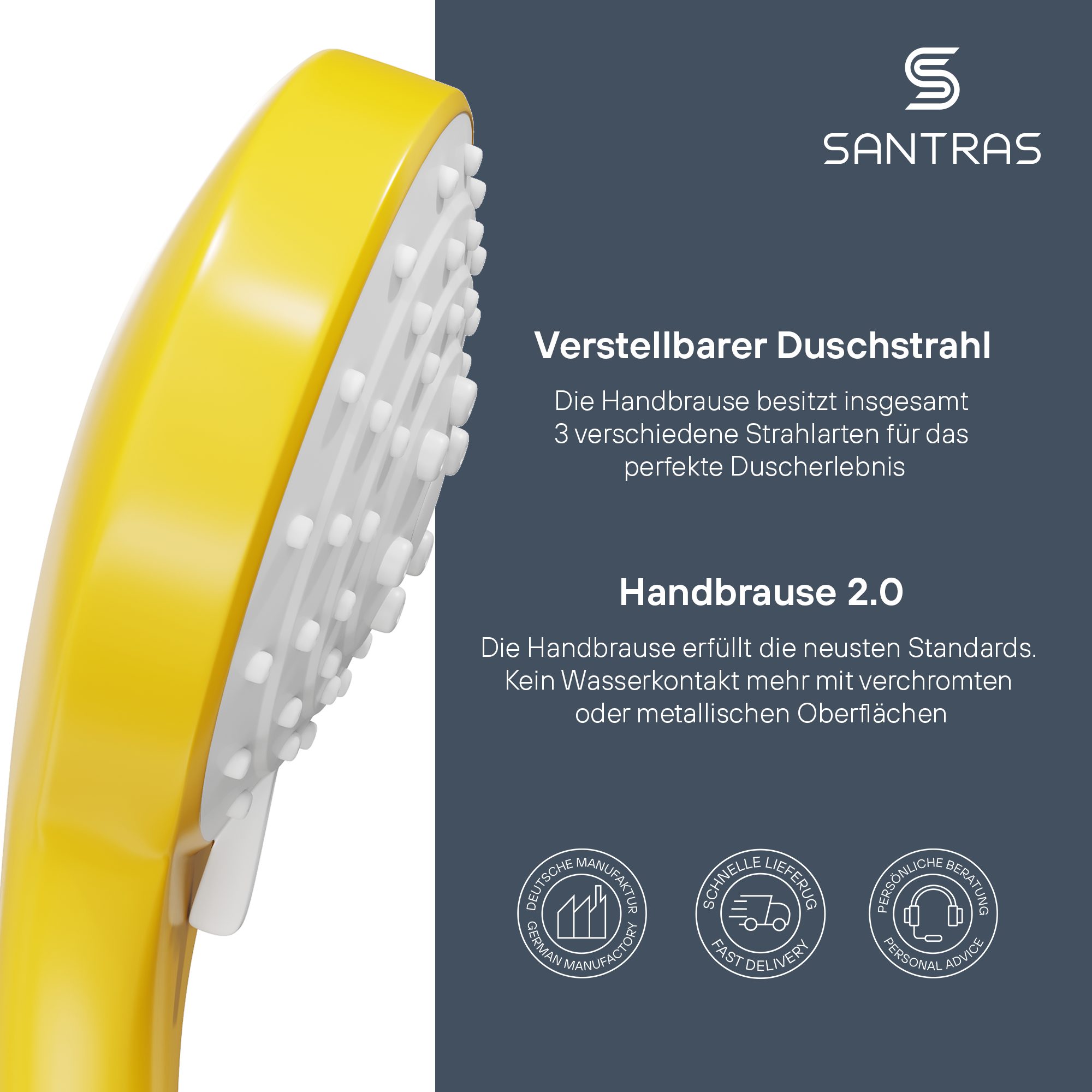 Santras Handbrause in Gelb (RAL 1004) günstig online kaufen