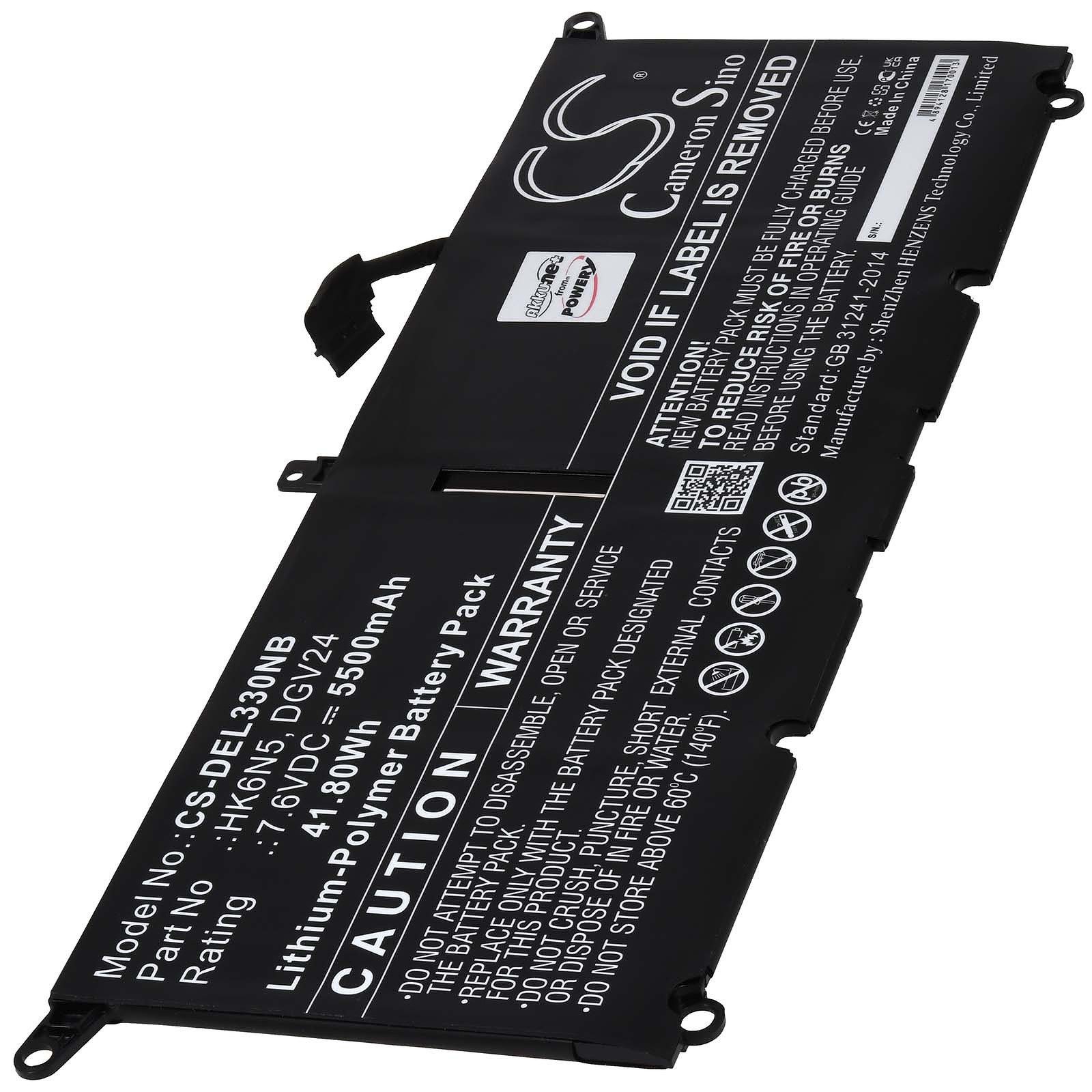 Powery Akku für Dell Typ HK6N5 Laptop-Akku 5500 mAh (7.6 V)