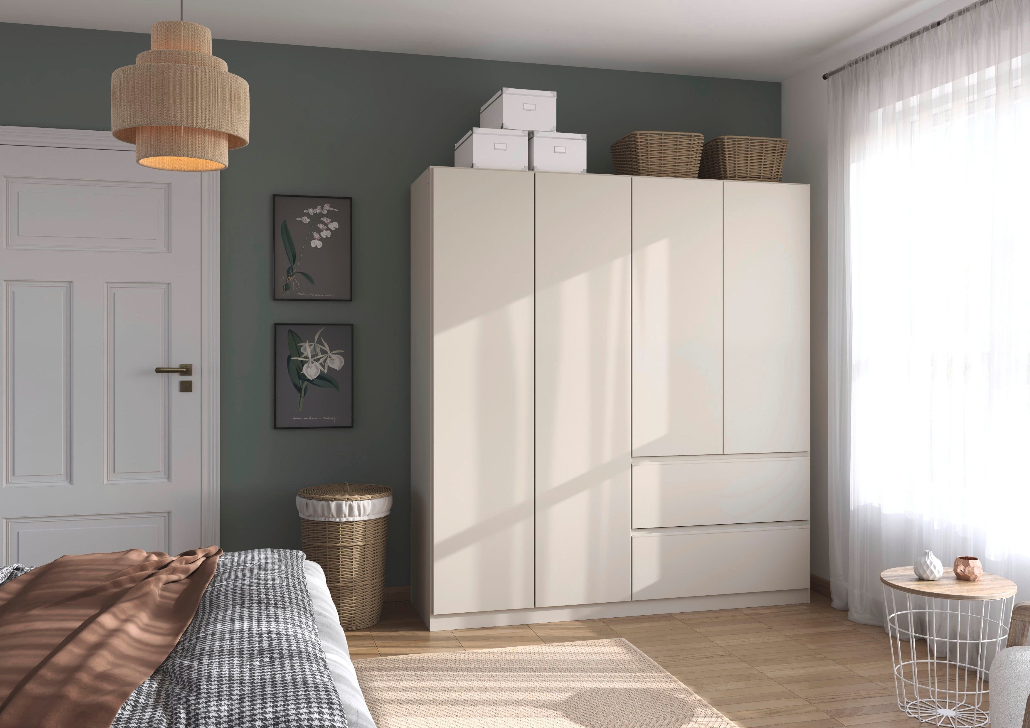 rauch Drehtürenschrank Kleiderschrank Schrank Garderobe COSTA in den Breiten 91/136/181 cm (in 3 Ausstattungen BASIC/CLASSIC/PREMIUM) viel Platz, grifflose Front und Push-to-Open Funktion MADE IN GERMANY