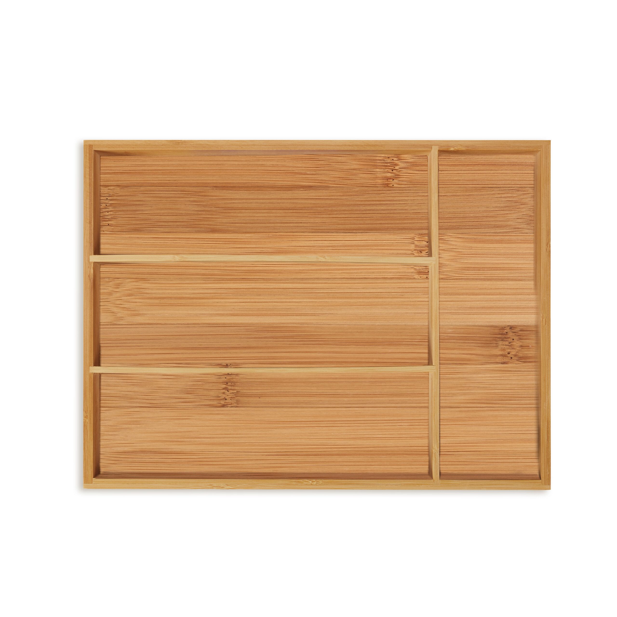 relaxdays Besteckkasten Bambus 4 Fäch