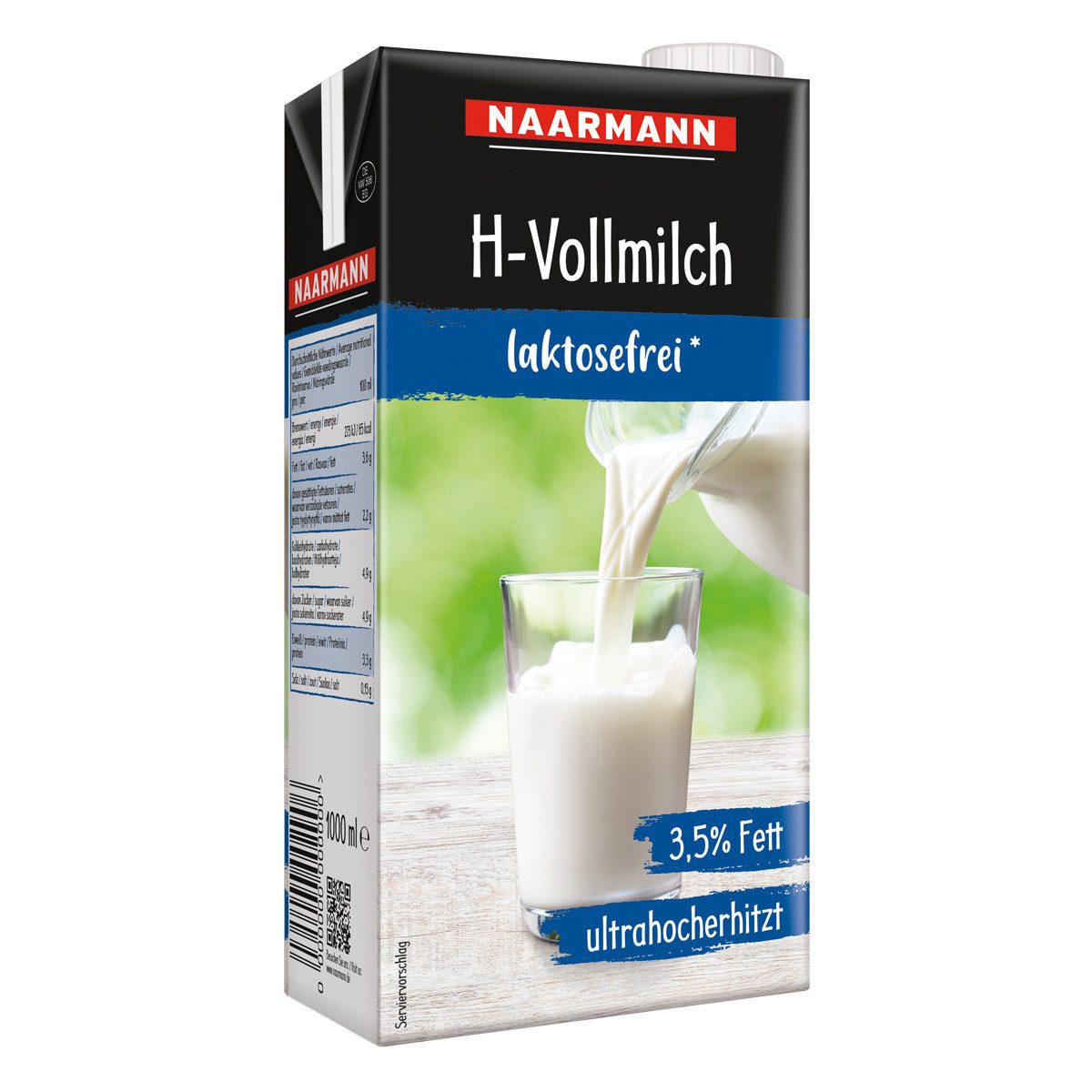 NAARMANN Milch, Naarmann Vollmilch laktosefreie H Milch Drehverschluss 1000ml