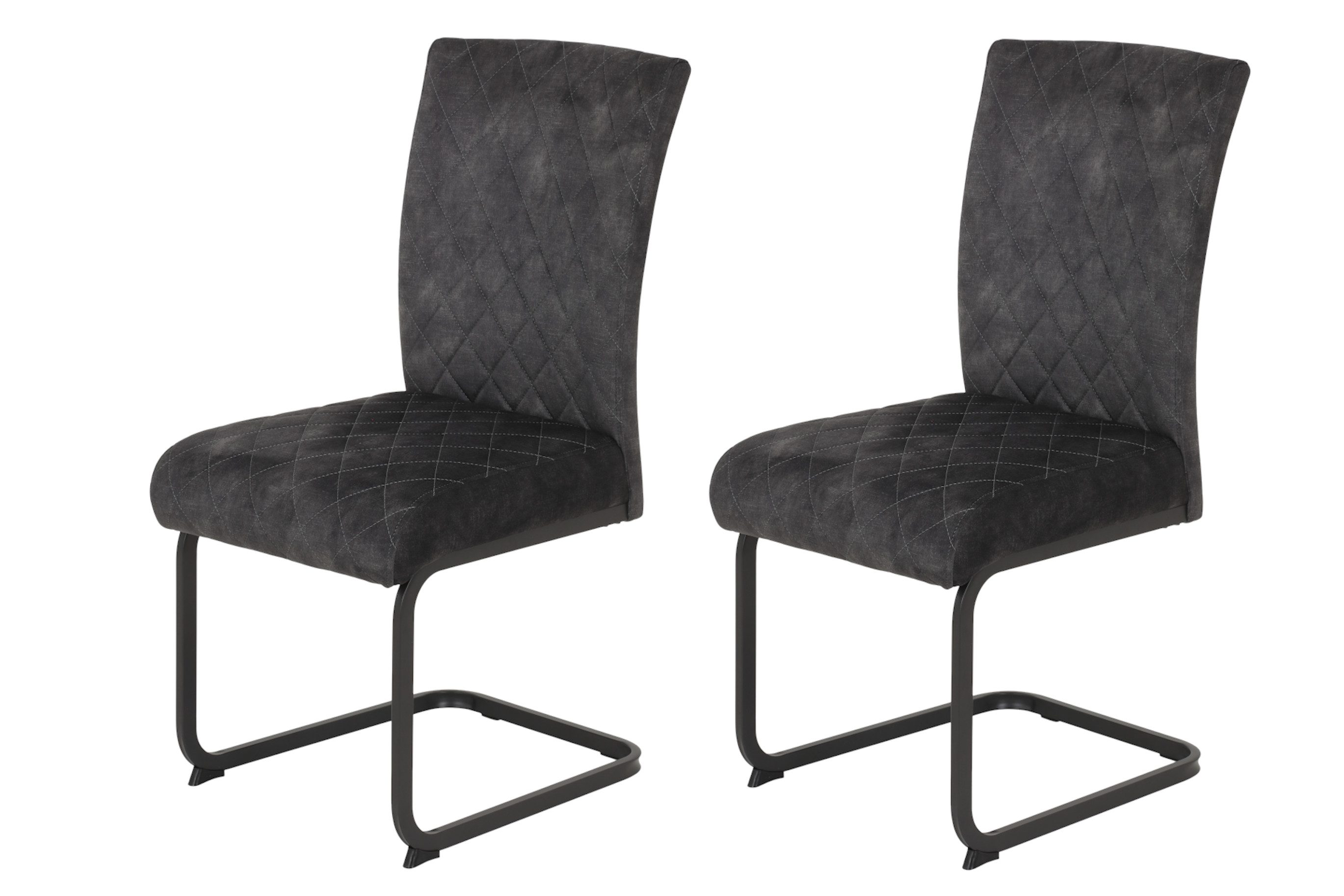 freiraum Freischwinger Freischwinger >RACHEL I S< (2er-Set) Federkorb, bis 140kg, Anthrazit, (2er-Set) Federkorb, bis 140kg, Anthrazit - 46x96x60 (BxHxT)