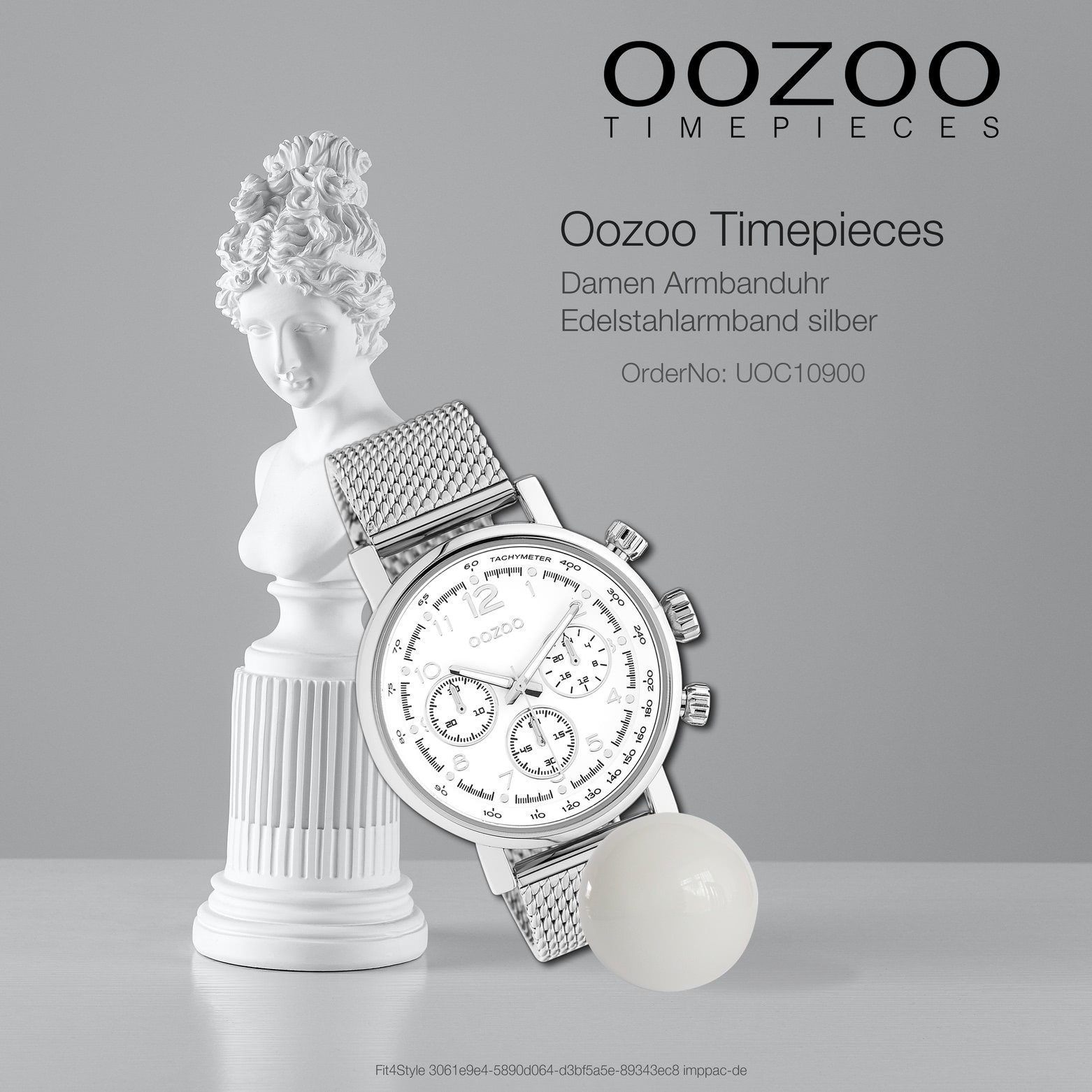 Unisex Oozoo Quarzuhr Casual-Style Armbanduhr Edelstahlarmband, Herrenuhr (ca. OOZOO Damen, silber 42mm) Analog, groß rund,