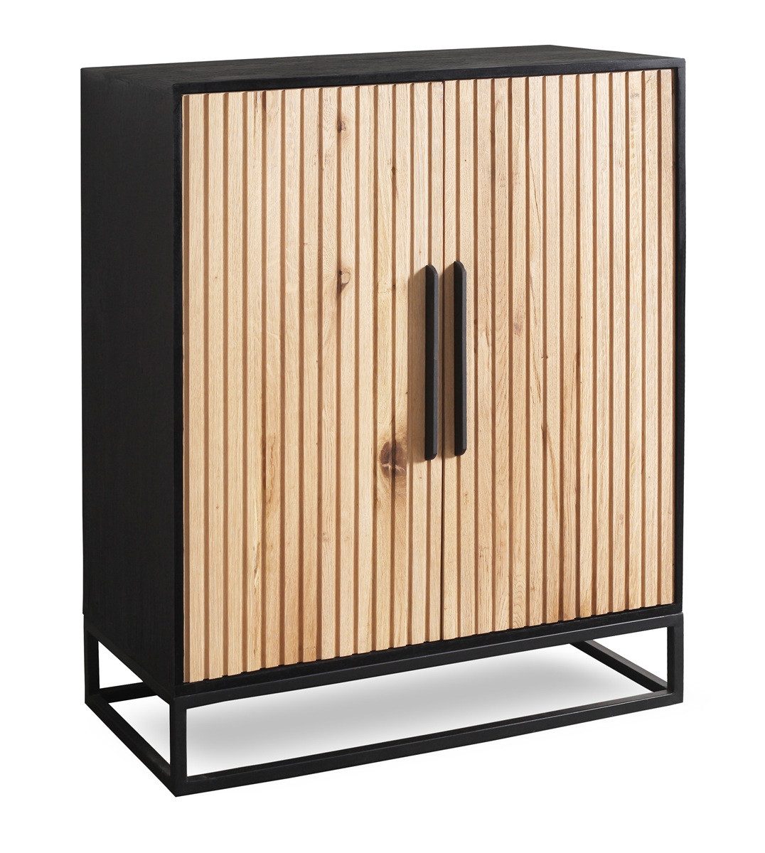 Main Möbel Schuhschrank 88x105cm 'Namibia' Eiche & Mango schwarz