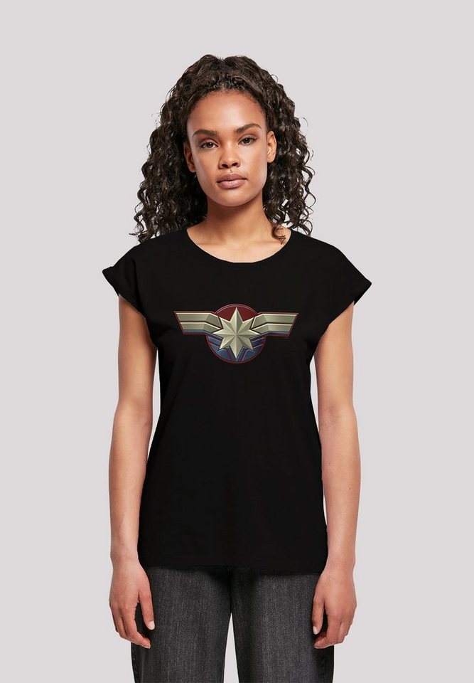 F4NT4STIC T-Shirt Captain Marvel Chest Emblem Damen,Premium  Merch,Regular-Fit,Kurze Ärmel,Logo Print, Sehr weicher Baumwollstoff mit  hohem Tragekomfort