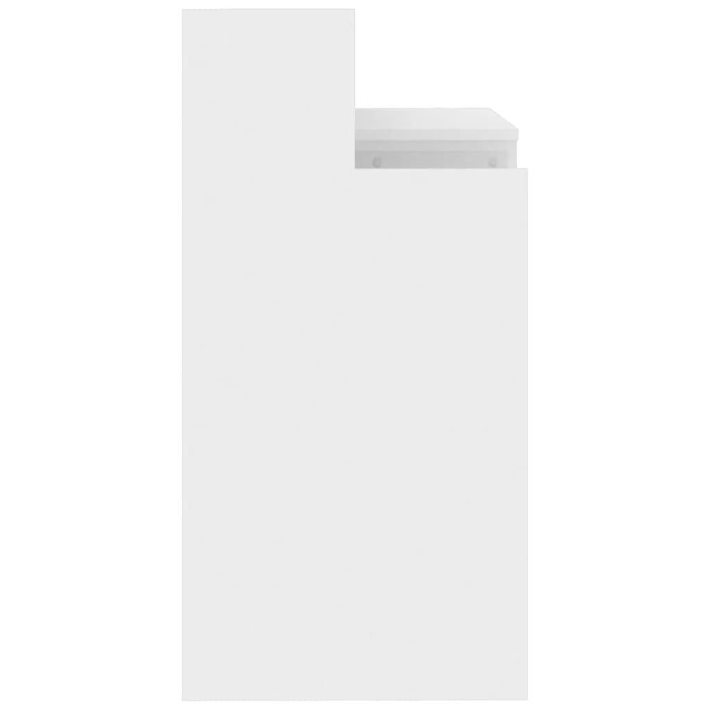 cm Hochglanz-Weiß Holzwerkstoff furnicato Schreibtisch LEDs 97x45x90 mit