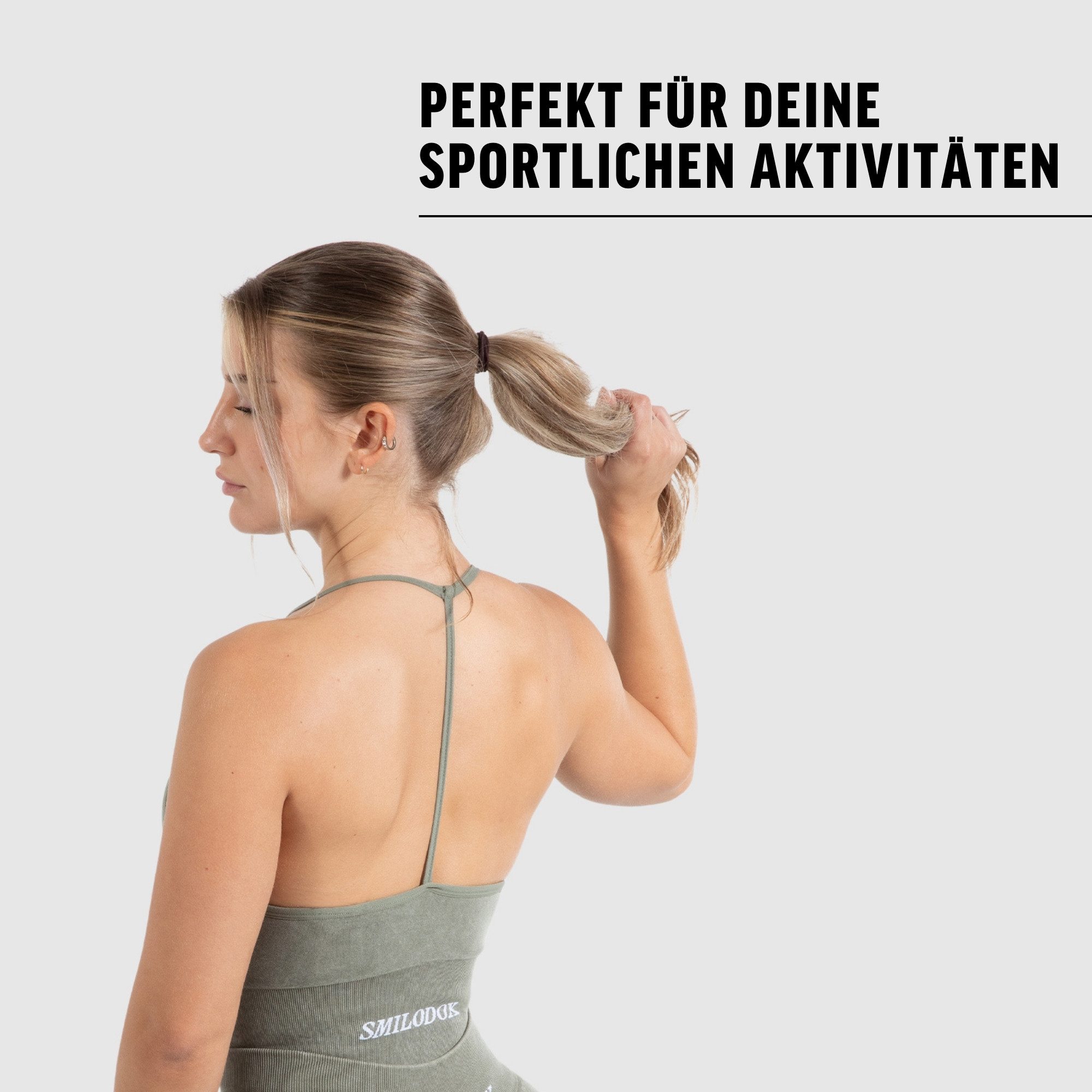 Smilodox Crop-Top Batik Acid Vera, Neckholder Crop Top mit Batik Waschung Seamless Länger Geschnittenen Bra Herausnehmbare Cups Sport Yoga