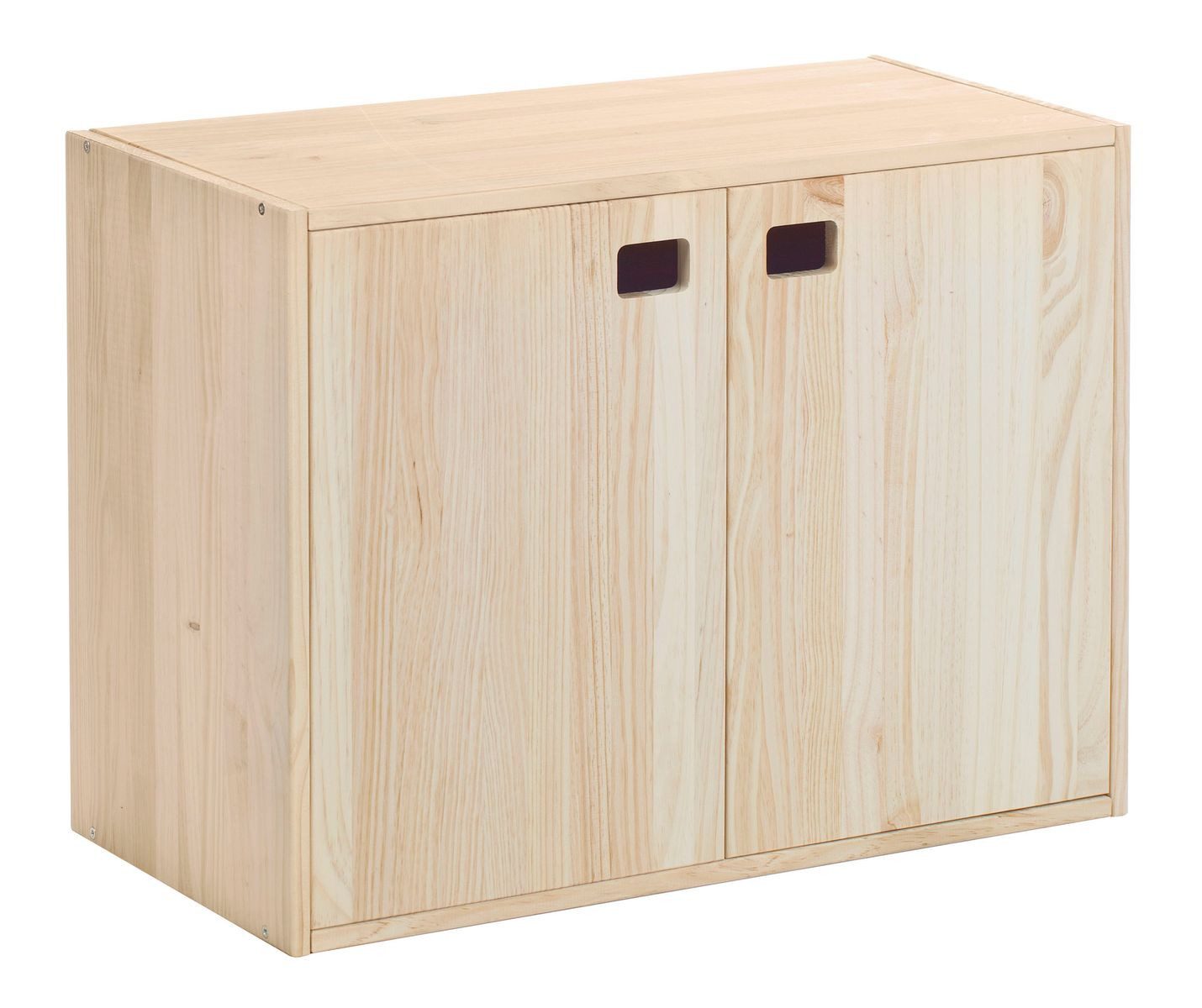 Astigarraga Kit Line Drehtürenschrank Würfel Holzregal Schrankmodul massives Kiefernholz, modularer kombinierbar, 2-türig