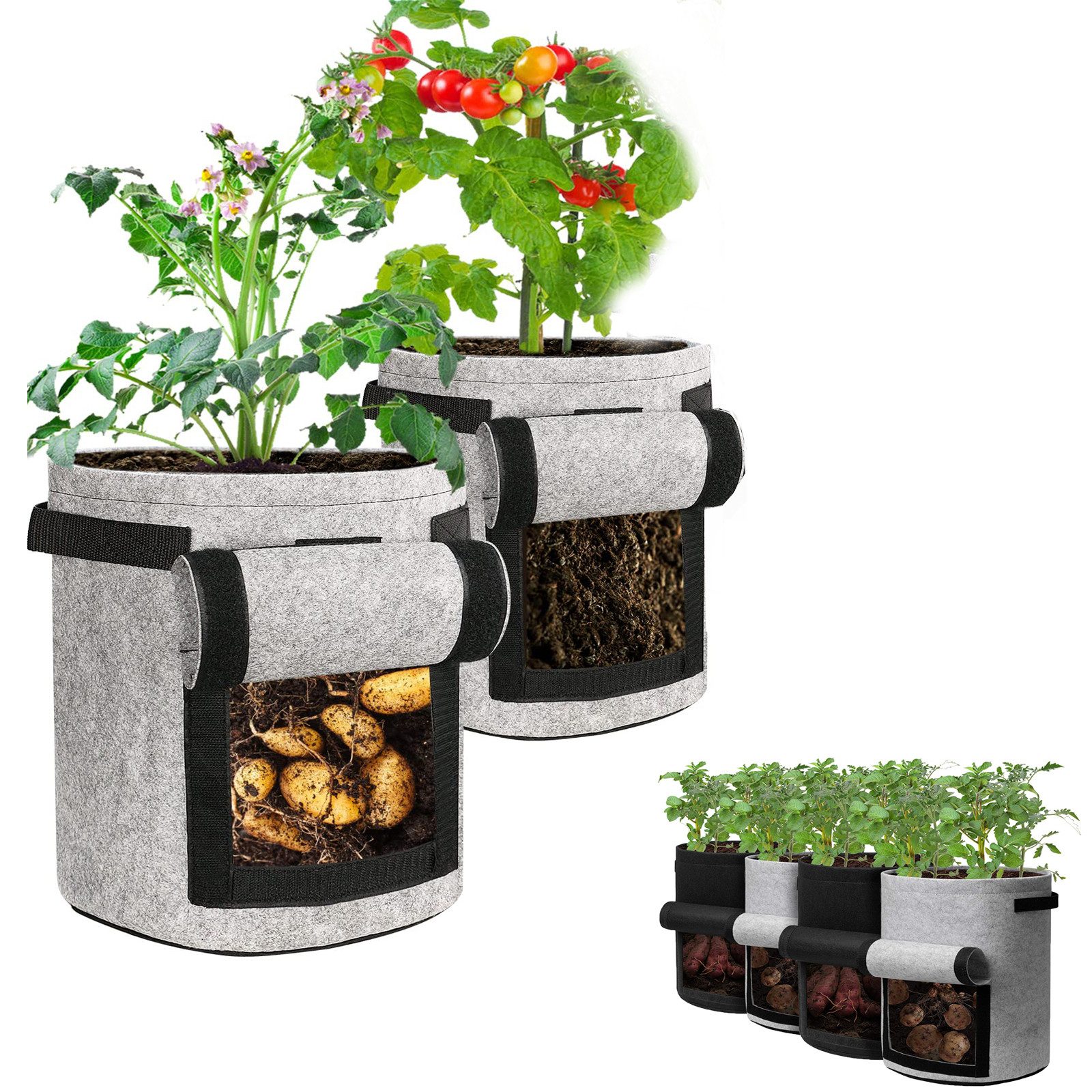 Jibenhome Blumentopf Kartoffel-Pflanzsack, Pflanzbeutel mit Klappe, günstig online kaufen
