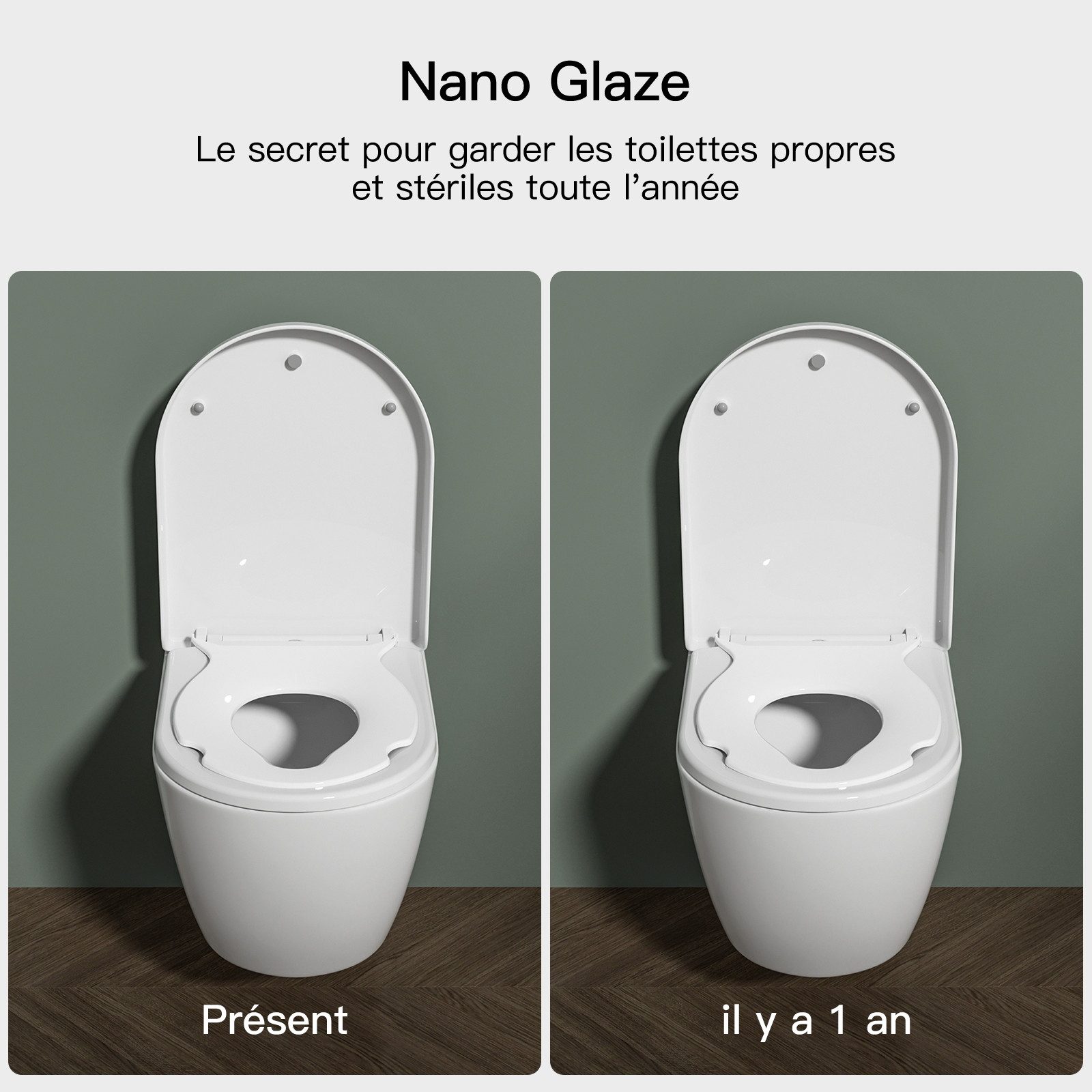 Rainsworth WC-Sitz Modelle fuer Kinder enthalten, mit Nano Glaze Material,Ein-Knopf-Schnellverschluss Toilettenschüssel – Bild 4 von 5