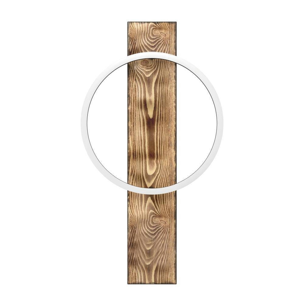 EGLO Wandleuchte BOYAL Wandlampe, Stahl, Holz, Kunststoff, IP20, Wohnzimmerlampe, Lampe, LED fest integriert, Warmweiß, Vintage, Rustikal, Wandstrahler aus Stahl, Holz und Kunststoff