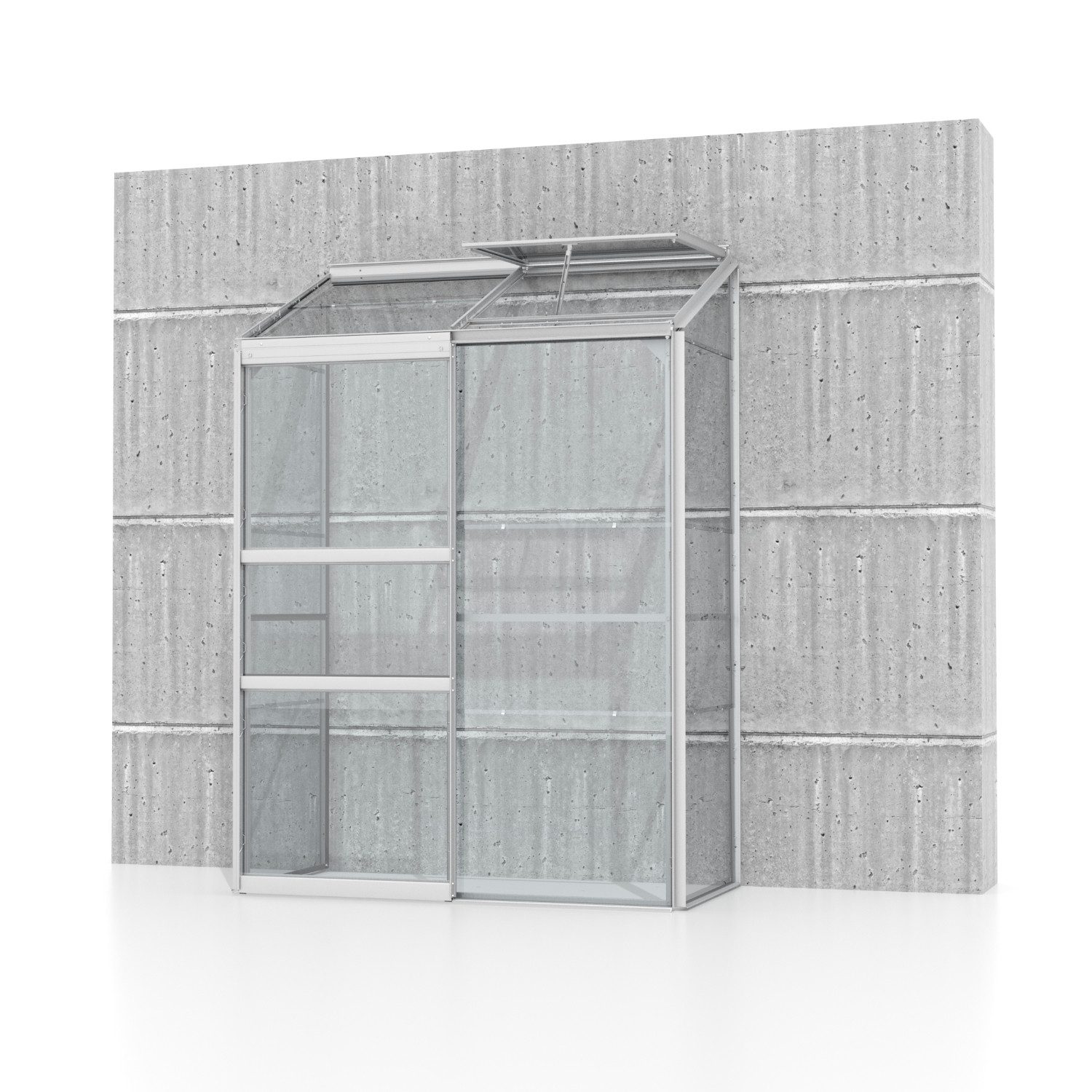 Vitavia Anlehngewächshaus Ida 900, 3 mm Wandstärke, mit 3 mm Einscheibensicherheitsglas, inkl. Regenrinne