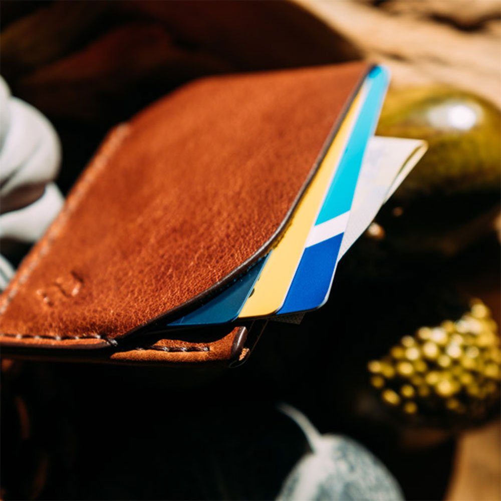 QIRAS Geldbörse Zeitloses Geldbörse handgenäht Kartenetui Smart Klein Design, Portemonnaie sorgfältig ausgewähltem (1-tlg), Duke Extra - Wallet Hellbraun Leder. aus