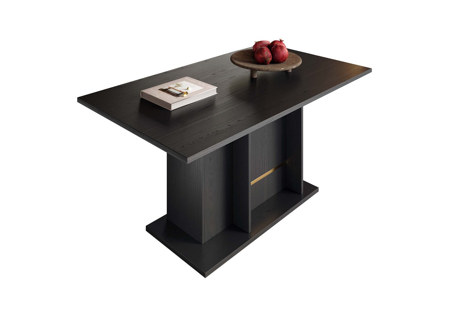 Interdesign24 Esstisch Pegaso (mit Holzgestell, in dunkler Rosenholzoptik), Made in Italy