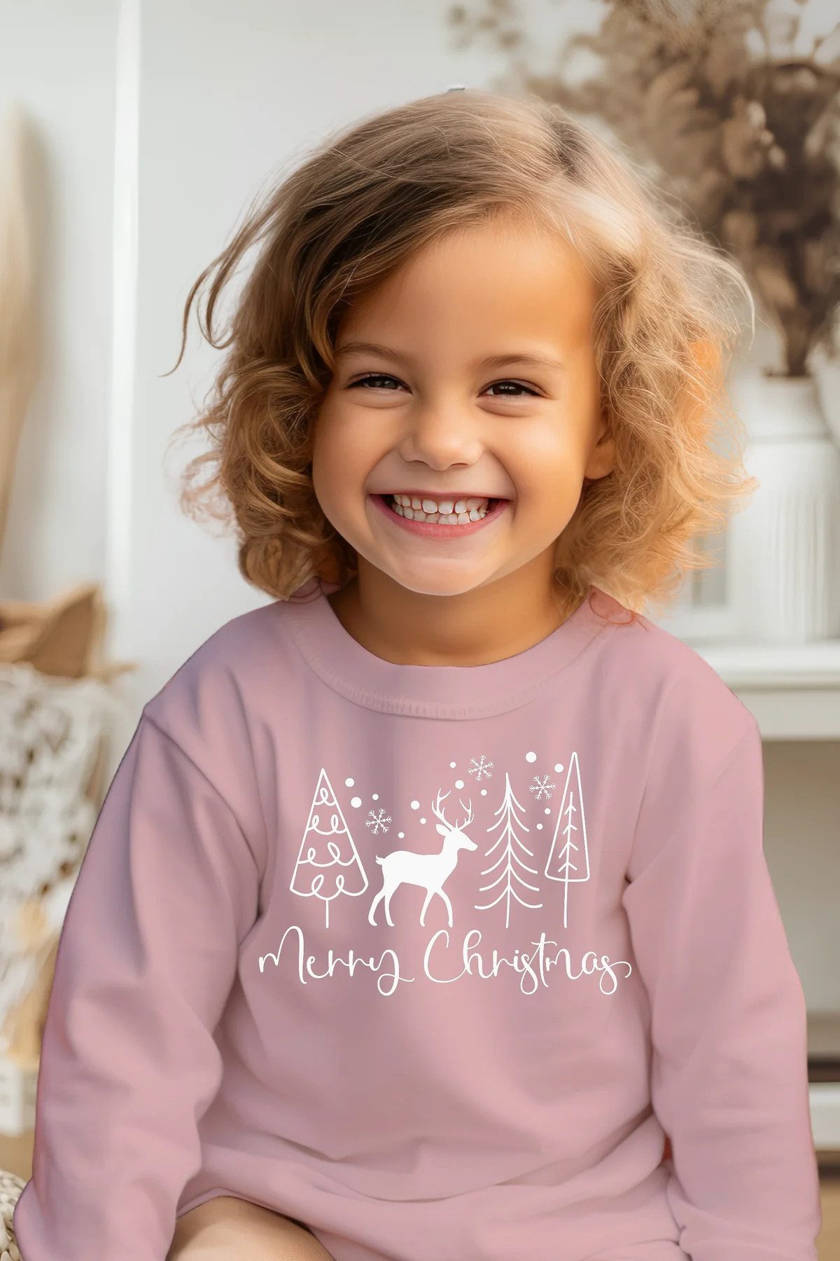 Lounis Langarmshirt Merry Christmas Langarmshirts für Kinder – Festliche Weihnachtsmode