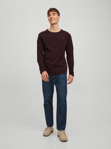 Jack & Jones Rundhalspullover CREW Port KNIT Royale JJEHILL NECK NOOS