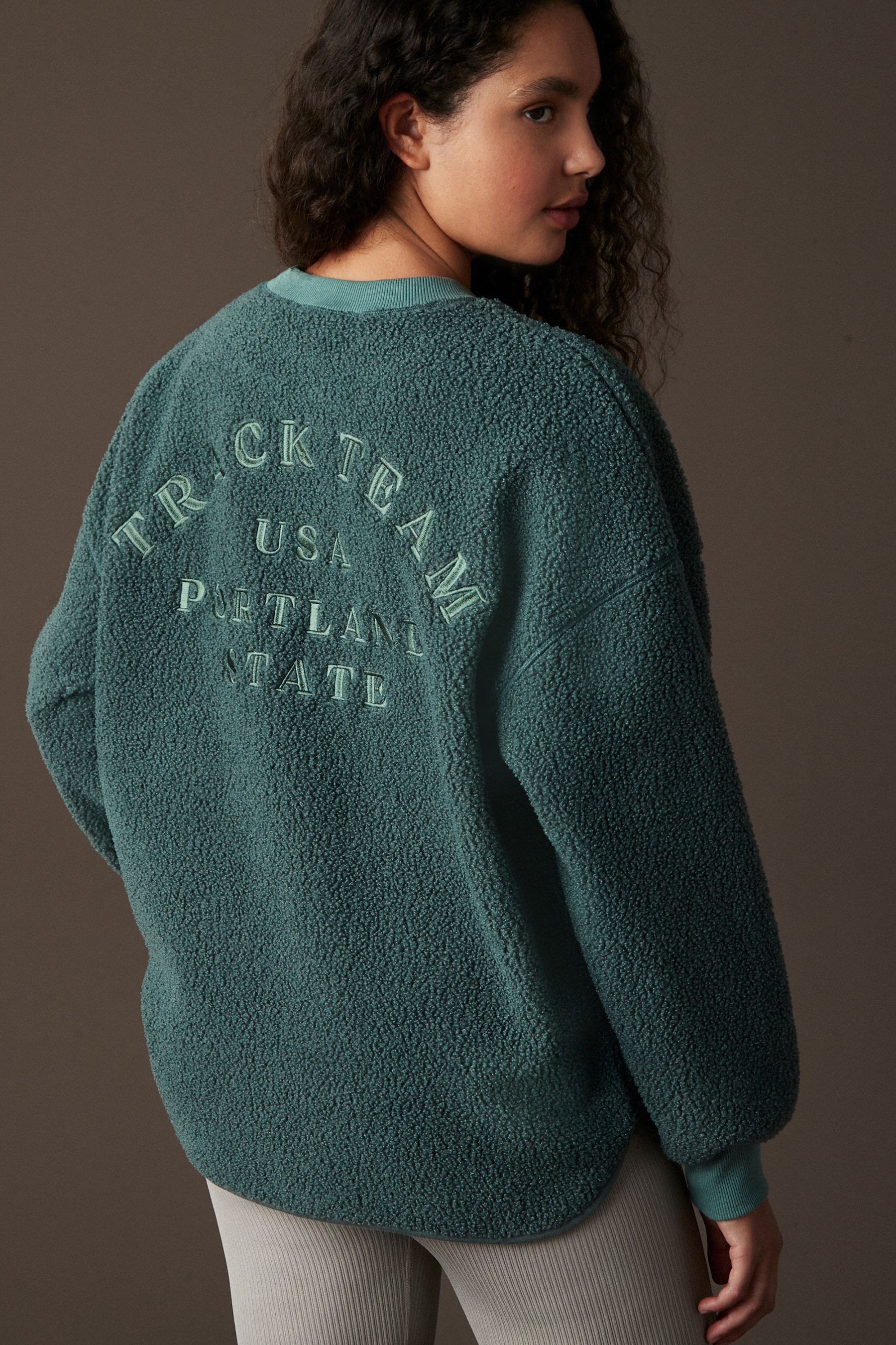 Next Fleecepullover Relaxed Fit Sweathirt mit Fleece und Cord (1-tlg) günstig online kaufen