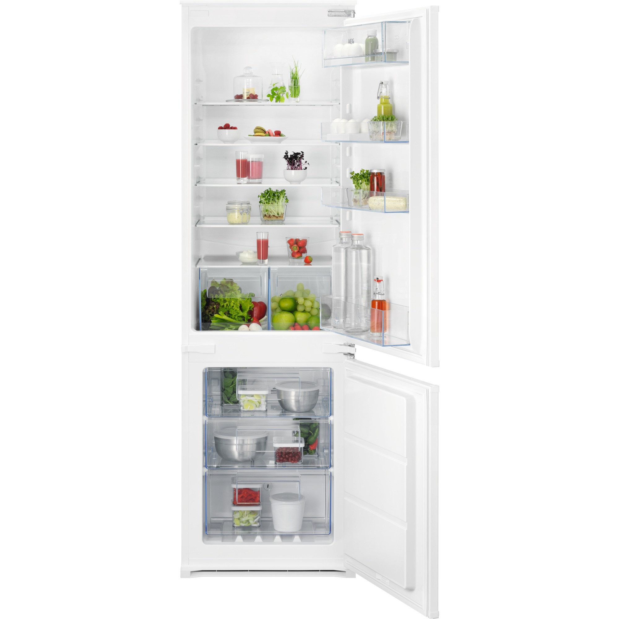 AEG Einbaukühlgefrierkombination Serie 6000 TSC6N183ES, 177,9 cm hoch, 54 cm breit, 98 L, LowFrost-weniger Eisbildung, Schnellgefrierfunktion, Schlepptür