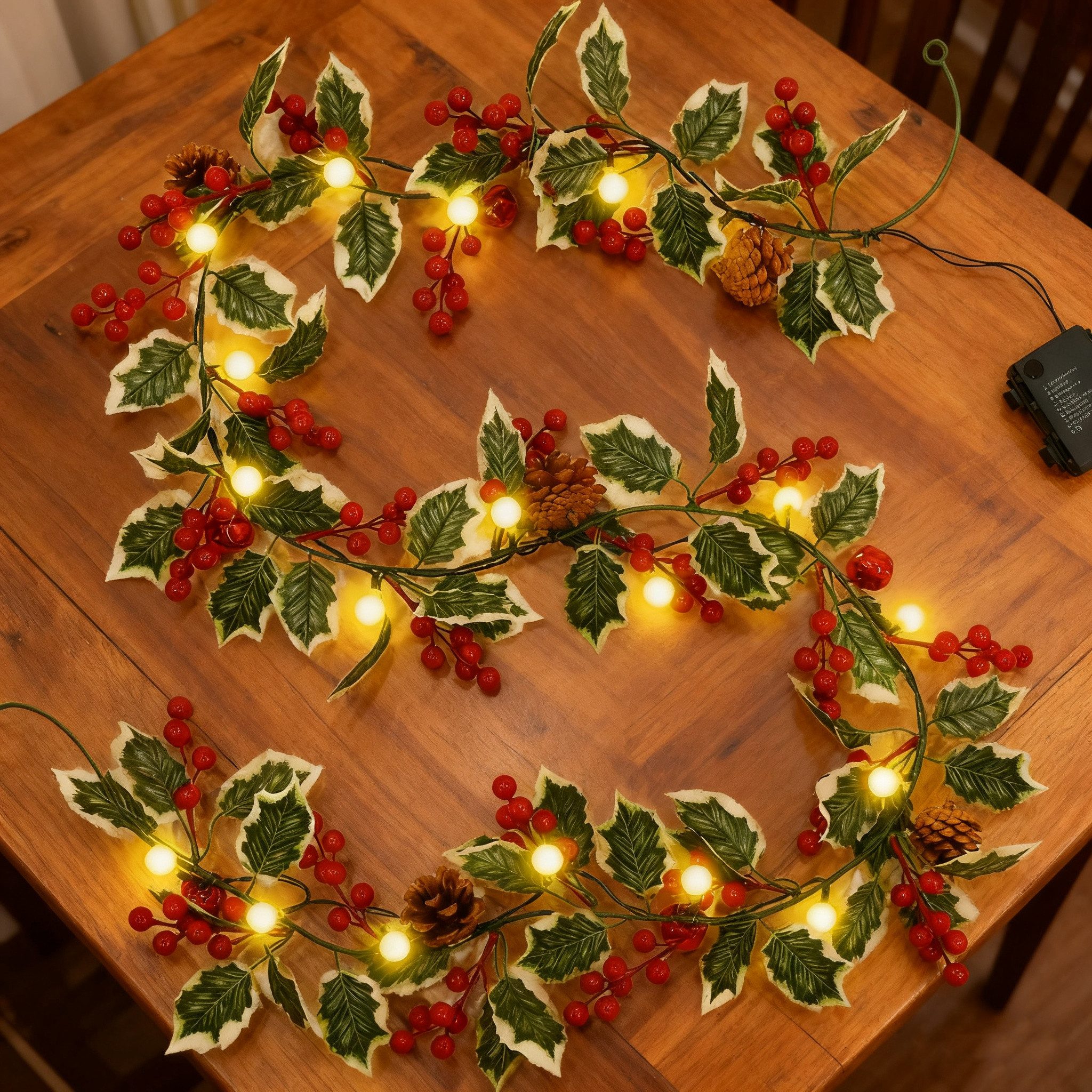 Kunstgirlande Weihnachtsgirlande(1.75M/2.7M) mit LEDs, weihnachtsdeko, adventskranz, Elegear, 8Modi+Timer+Memory-Funktion Weihnachten Ostern Deko