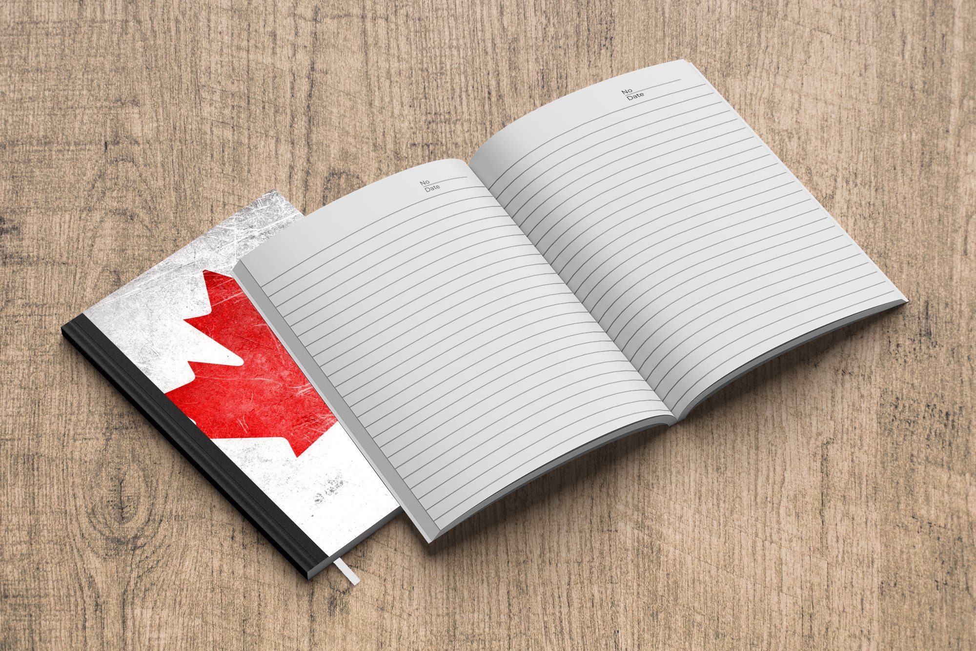 Flagge Kanada auf Tagebuch, Notizbuch von Edelstahl, MuchoWow Notizheft, Haushaltsbuch Seiten, Merkzettel, 98 Journal, A5,
