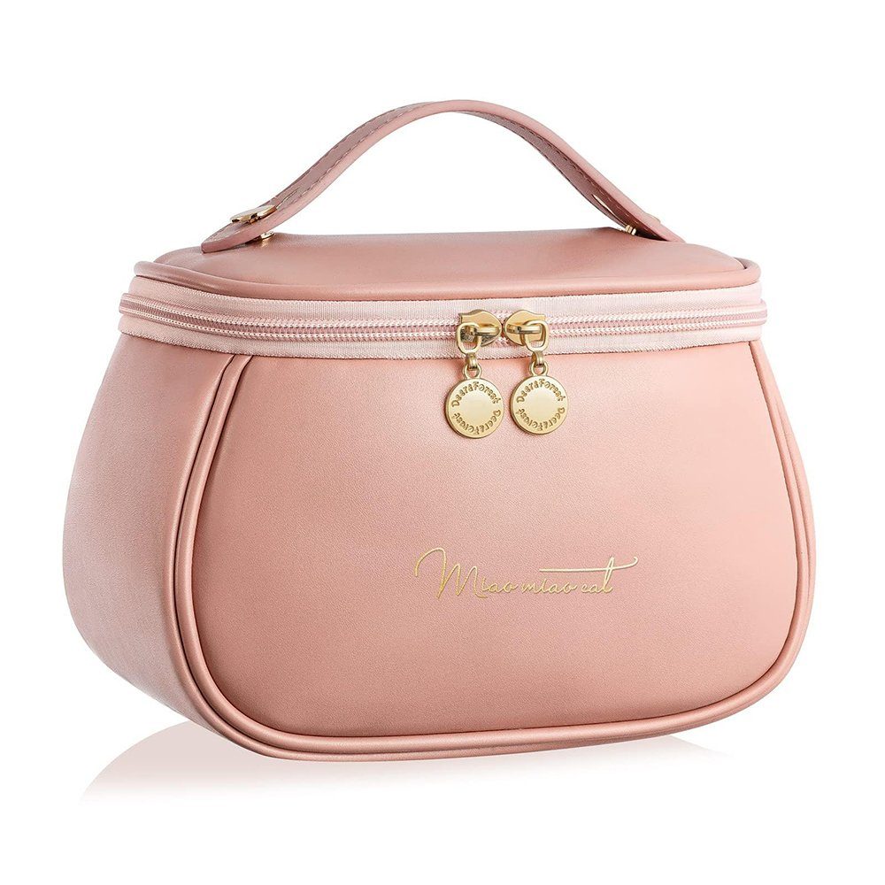 GelldG Kosmetiktasche Kosmetiktaschen für Frauen große Kapazität Reise Make-up Tasche Rose