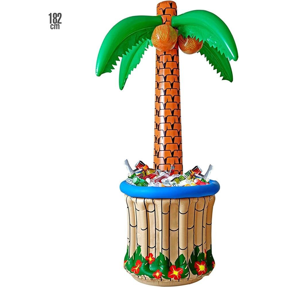 Widmann S.r.l. Aufblasbarer Cooler Palme, mit Getränkekühler zum Befüllen mit Eis und Wasser