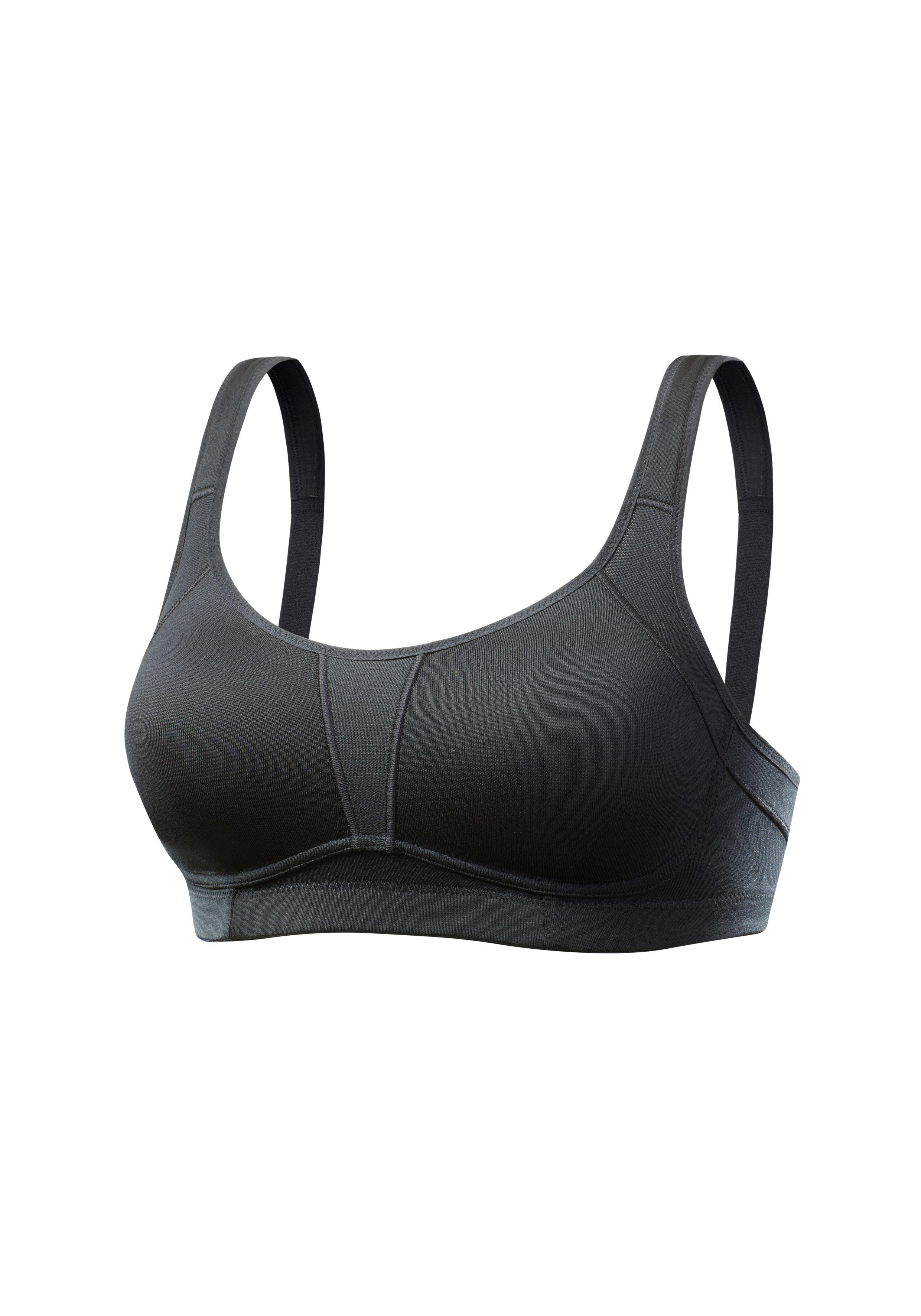 LASCANA ACTIVE Sport-BH ohne Bügel aus COOLMAX-Material mit breiten, leicht wattierten Trägern, große Größen, starker Halt – Bild 2 von 5