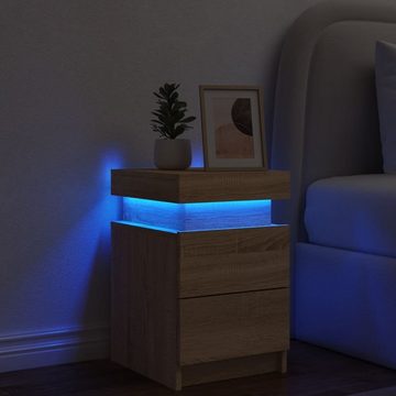 vidaXL Nachttisch Nachttisch mit LED-Leuchten Sonoma-Eiche 35x39x55 cm (1-St)