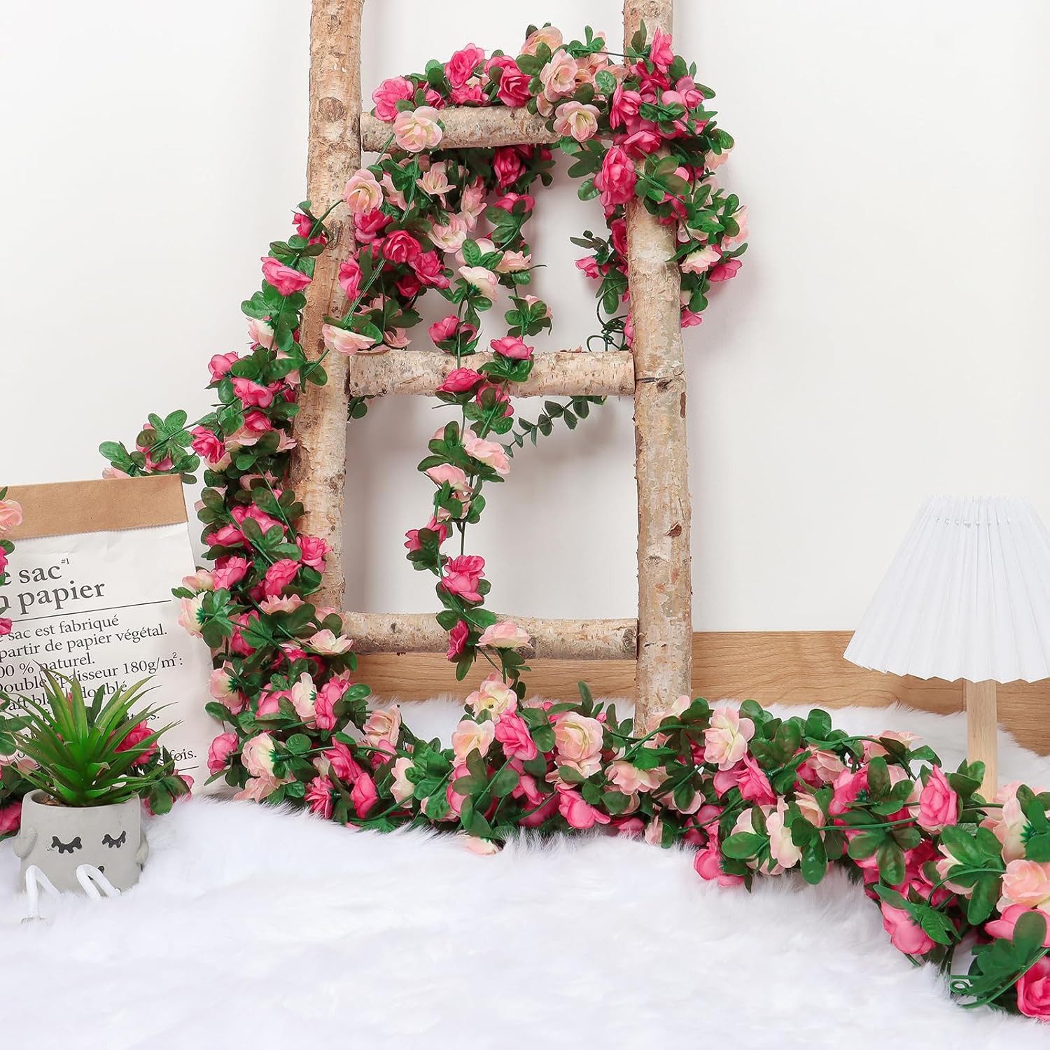 Kunstblumenstrauß osengirlanden künstliche Rosenranken,mit grünen Pflanzen, günstig online kaufen