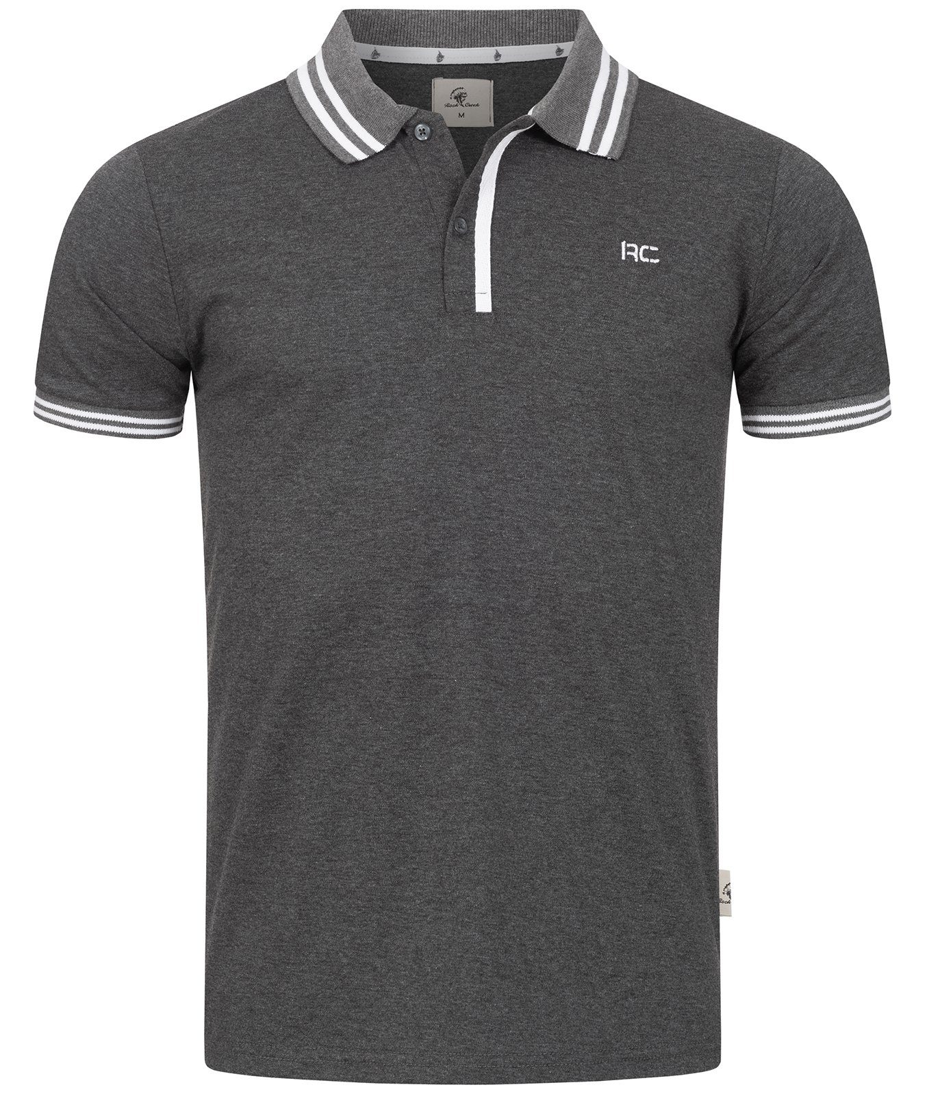 Rock Creek Poloshirt Herren T-Shirt mit Polokragen H-283 Dunkelgrau