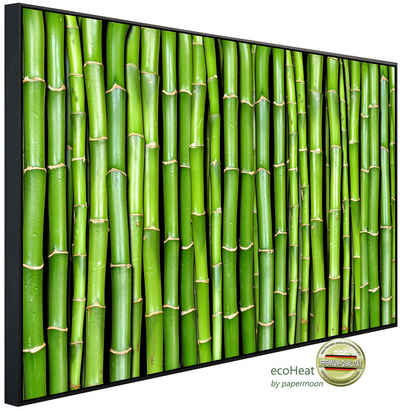 Papermoon Infrarotheizung Bambus, Pflanzen als Bildheizung, im schwarzen Aluminiumrahmen, HZ(4831), TÜV-Rheinland/GS zertifiziert, angenehme Strahlungswärme